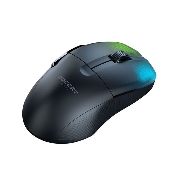 Roccat - Souris de jeu sans-fil optique RGB hyperlégère, ergonomique et ultraperformante Kone Pro Air Noire