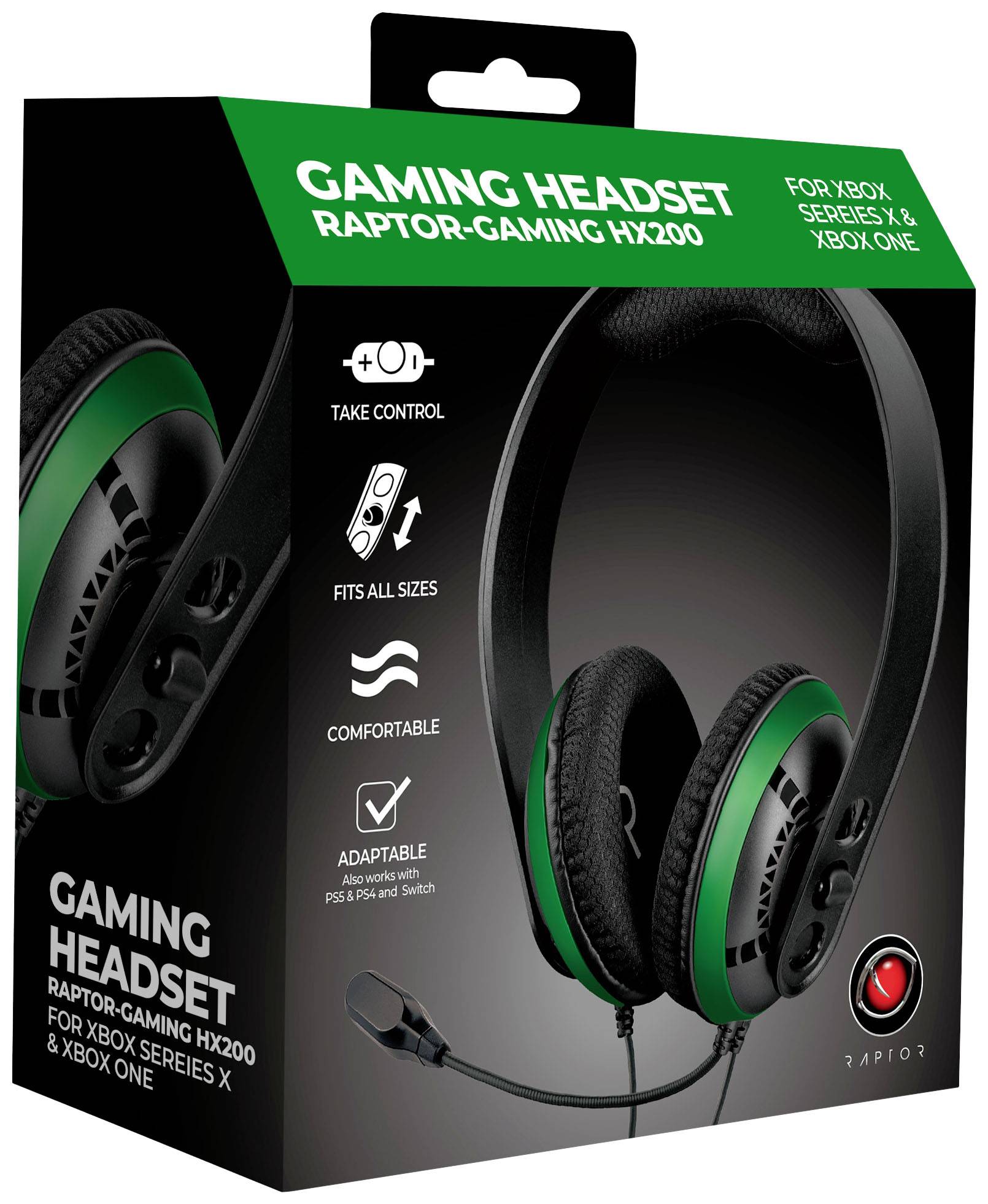 Raptor Gaming - Casque de jeu stéréo filaire HX200 Noir pour Xbox One et Xbox Series S|X