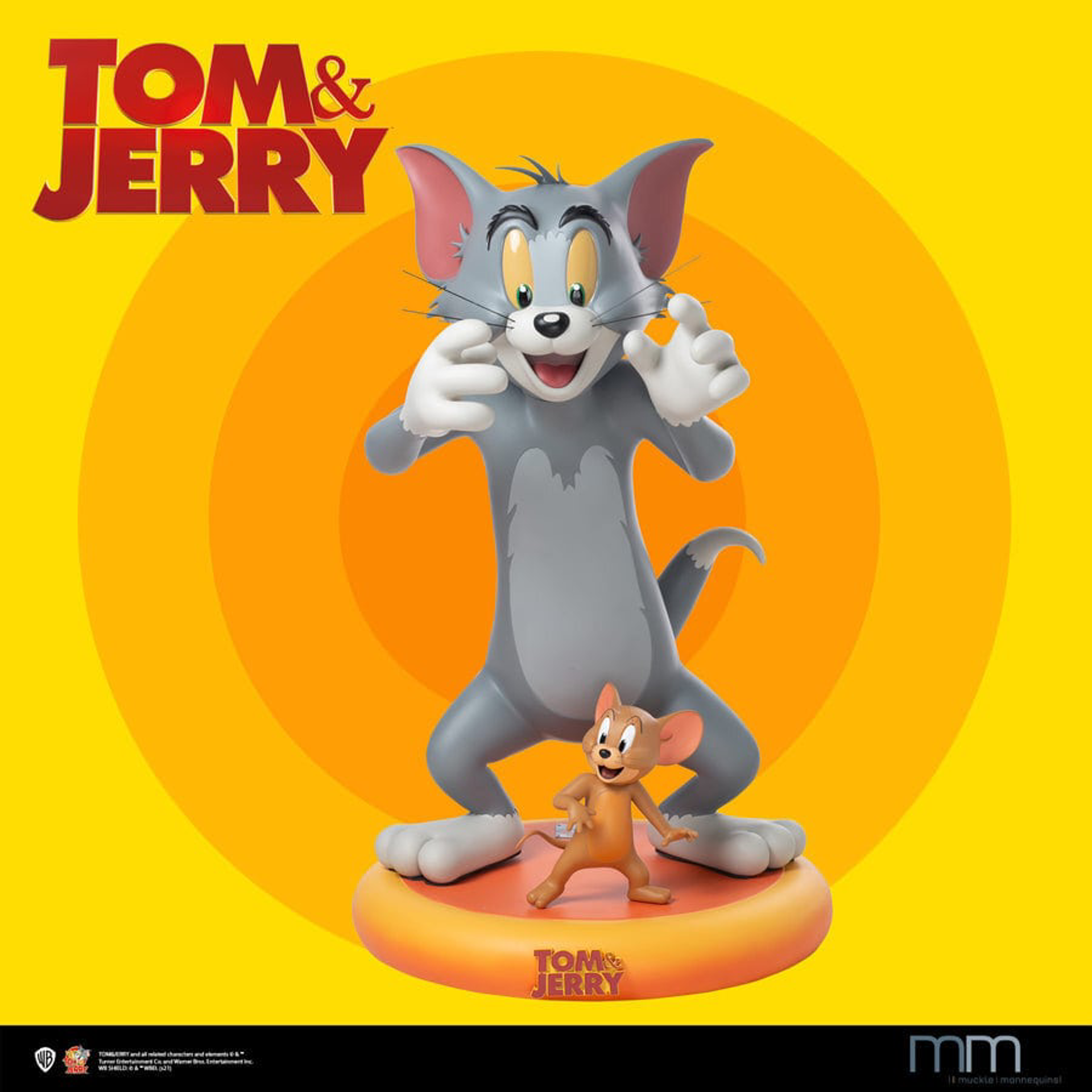 Hanna-Barbera - Statue taille réelle Tom et Jerry (Petite base incluse)