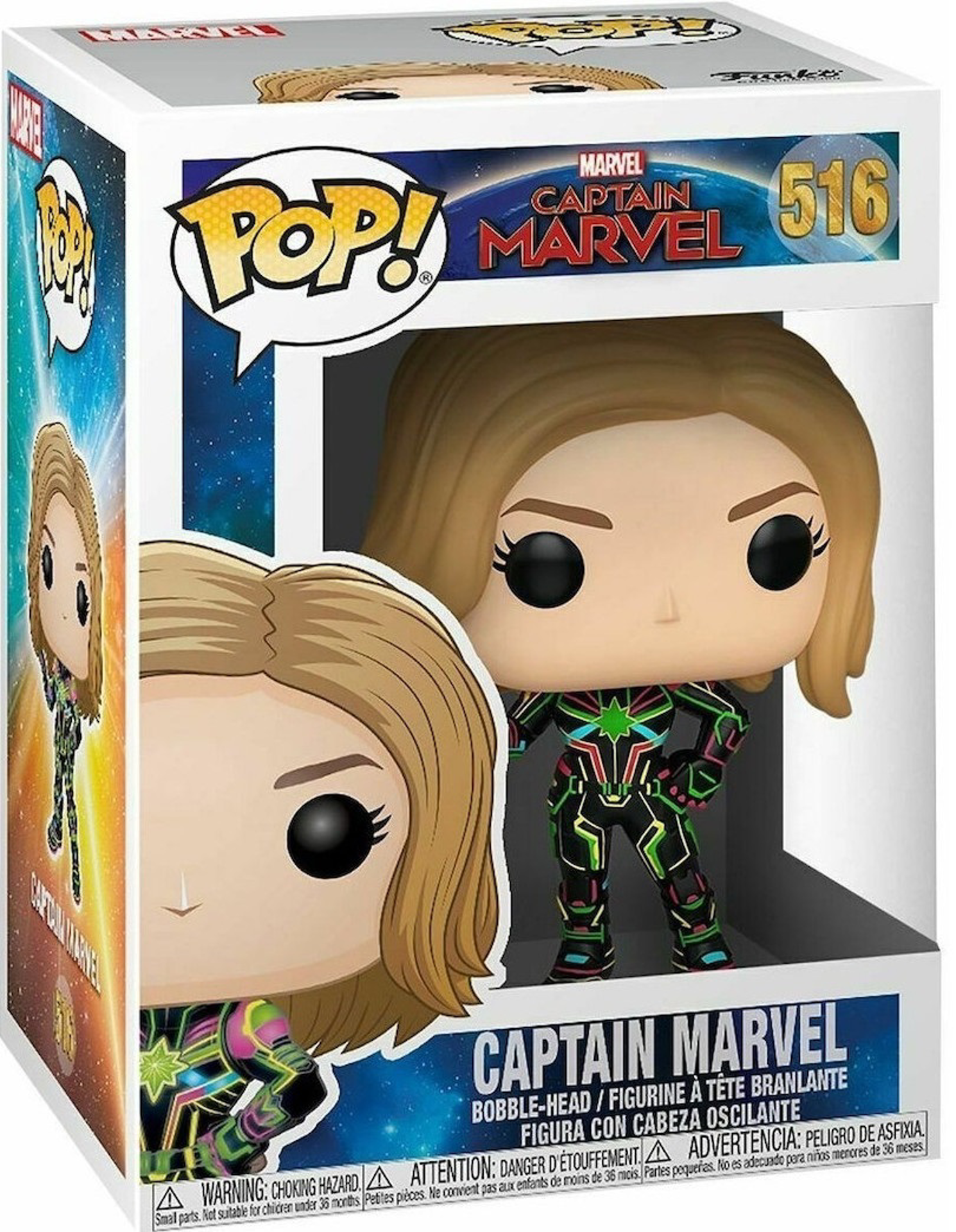 Funko Pop! Marvel: Captain Marvel - Captain Marvel (Neon Suit) (Glow in the Dark) (Special Edition)