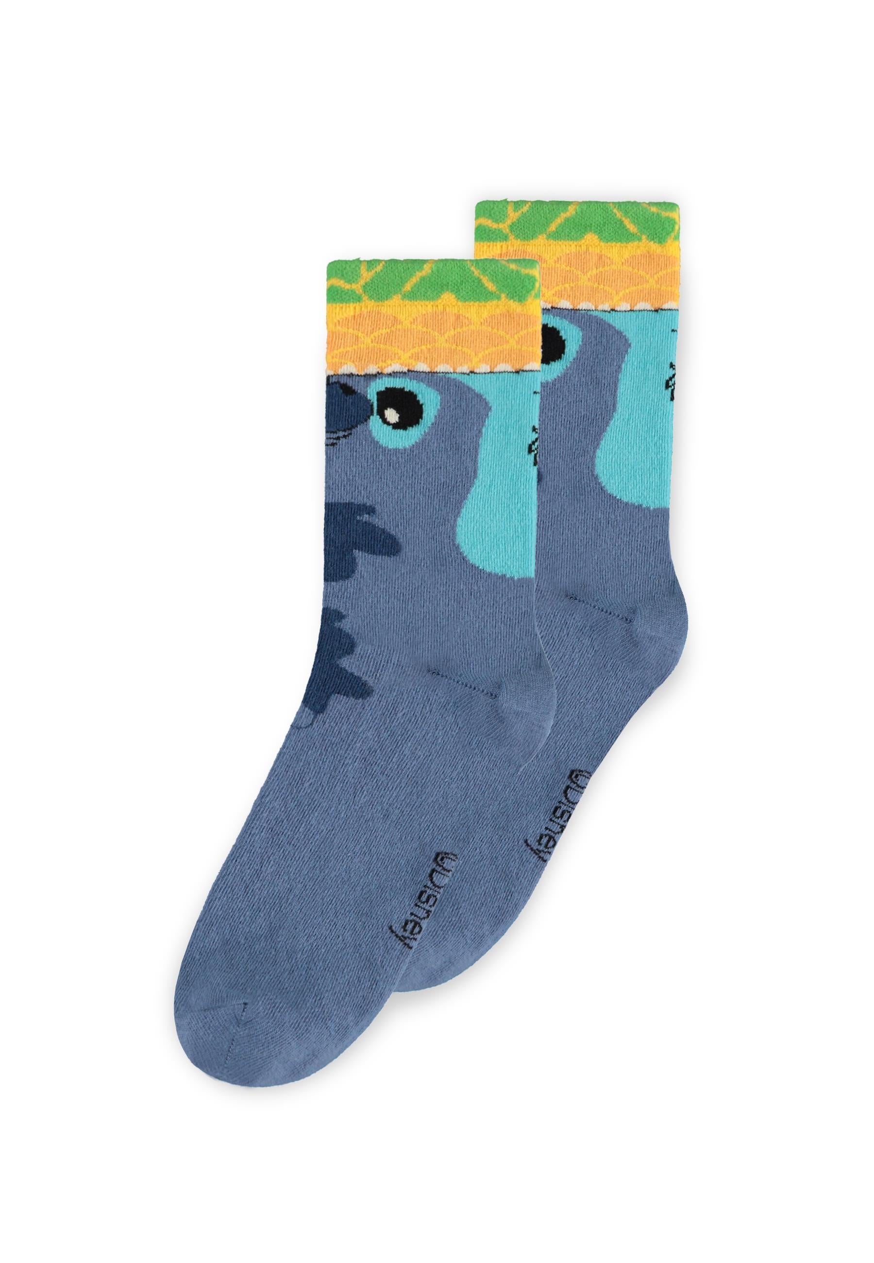 Disney - Lilo et Stitch - Paire de chaussettes "Stitch Ananas" (Taille 35/38)