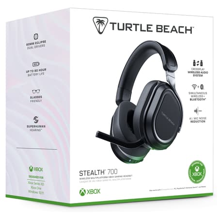 Turtle Beach - Casque de jeu sans-fil multiplateforme Stealth 700X Gen 3 Noir pour Xbox, PC, PlayStation, Nintendo Switch et Mobile