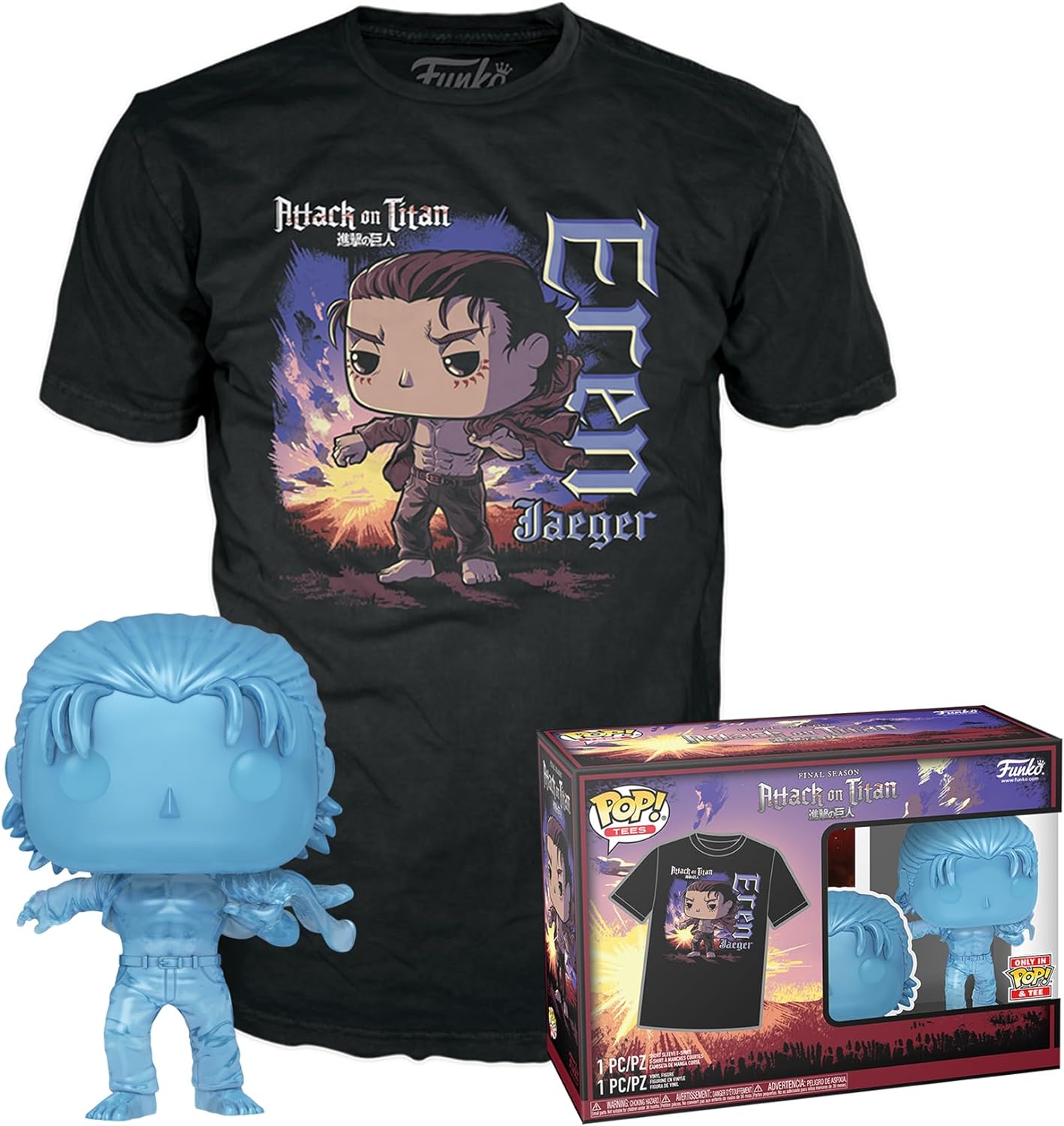 Funko Pop! & Tee: Attack on Titan - Eren (with Marks) - M