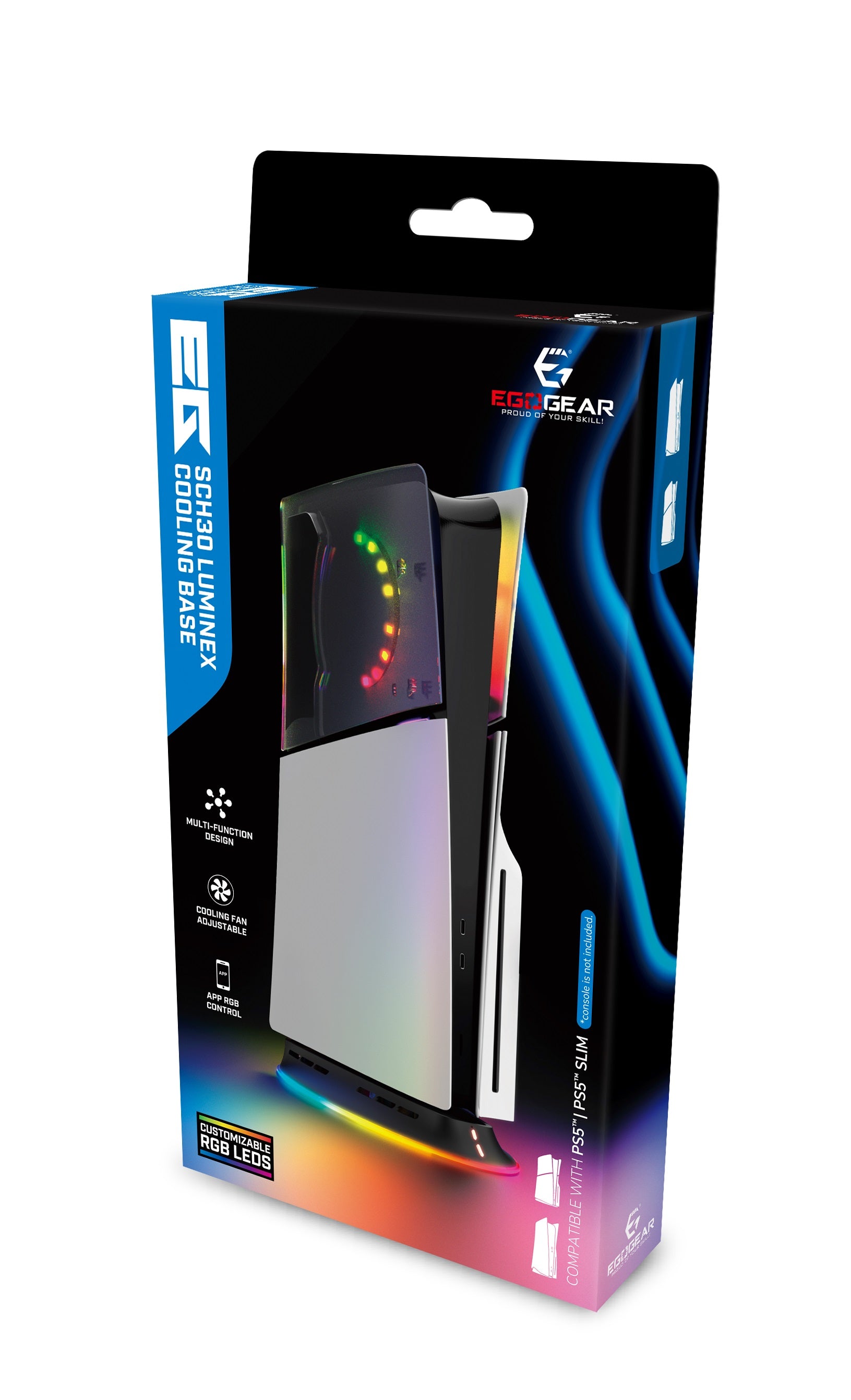 EgoGear - SCH30 - Base de refroidissement RGB LED pour PS5/PS5 SLIM