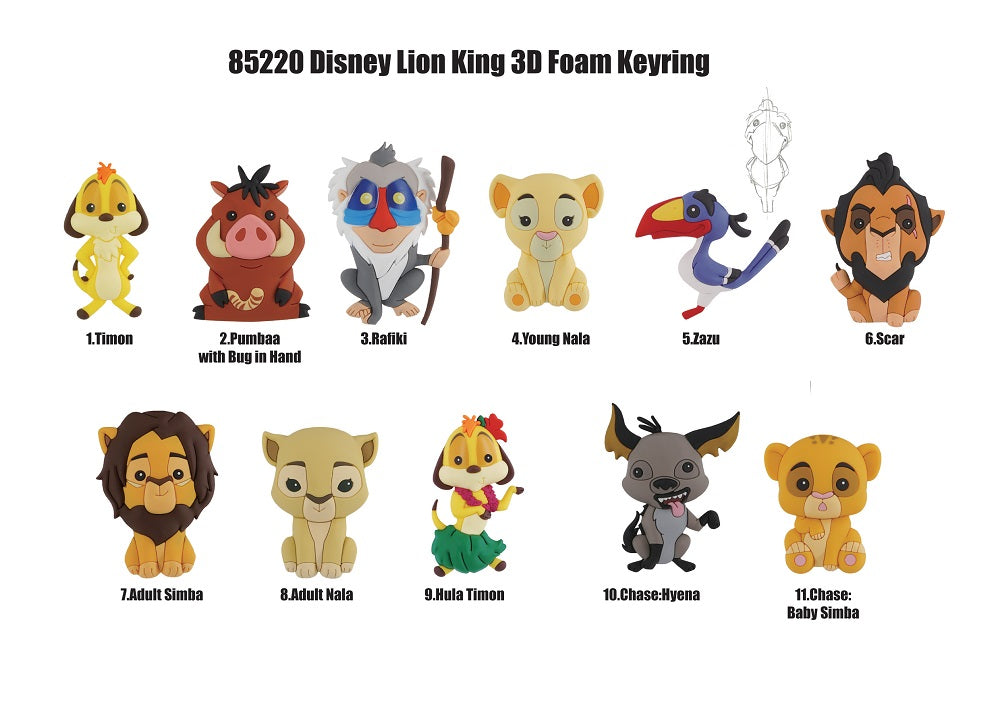 Disney - Le Roi Lion - Assortiment en blind box de figurines de sac de collection en mousse (Série 23) (24 pcs)