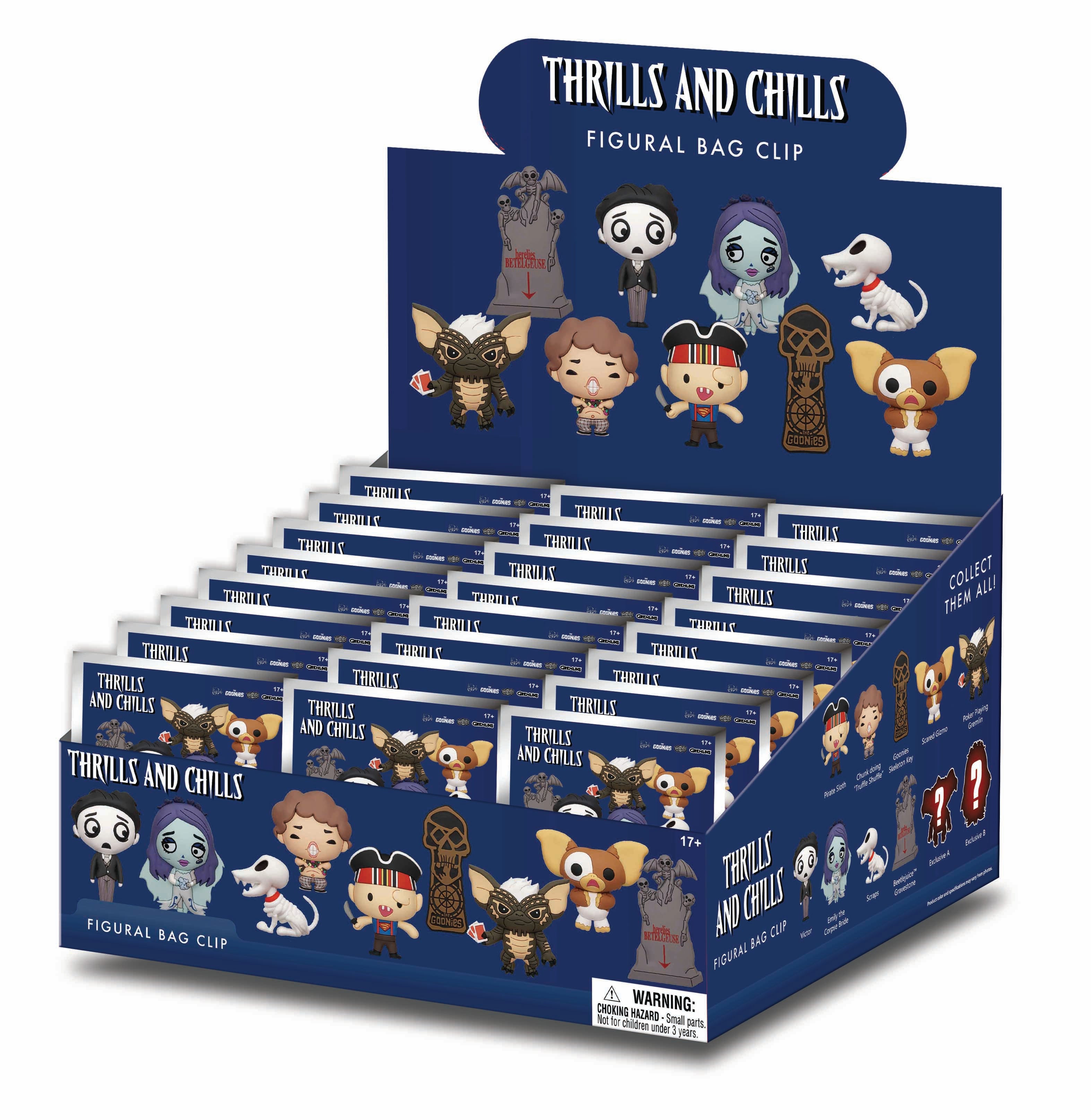 Thrill And Chill - Assortiment en blind box de figurines de sac de collection en mousse (Série 1) (24 pcs)