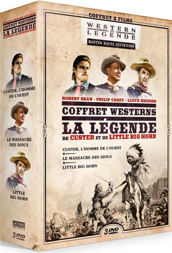 Westerns - La légende de Custer et de Little Big Horn - Coffret 3 Films : Custer, l'homme de l'ouest + Le massacre des Sioux + Little Big Horn [DVD]