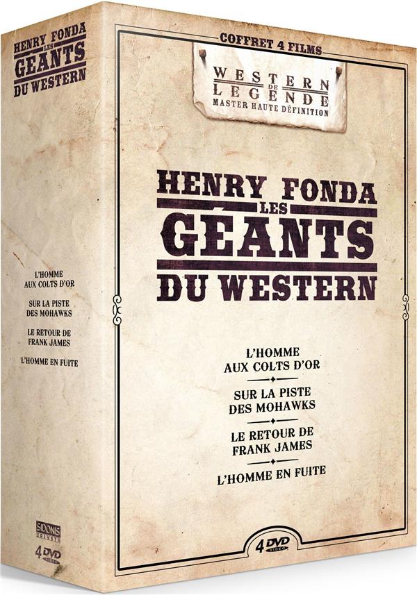 Henry Fonda - Les Géants du Western : L'Homme aux Colts d'Or + Sur la Piste des Mohawks + Le Retour de Frank James + L'Homme en Fuite [DVD]