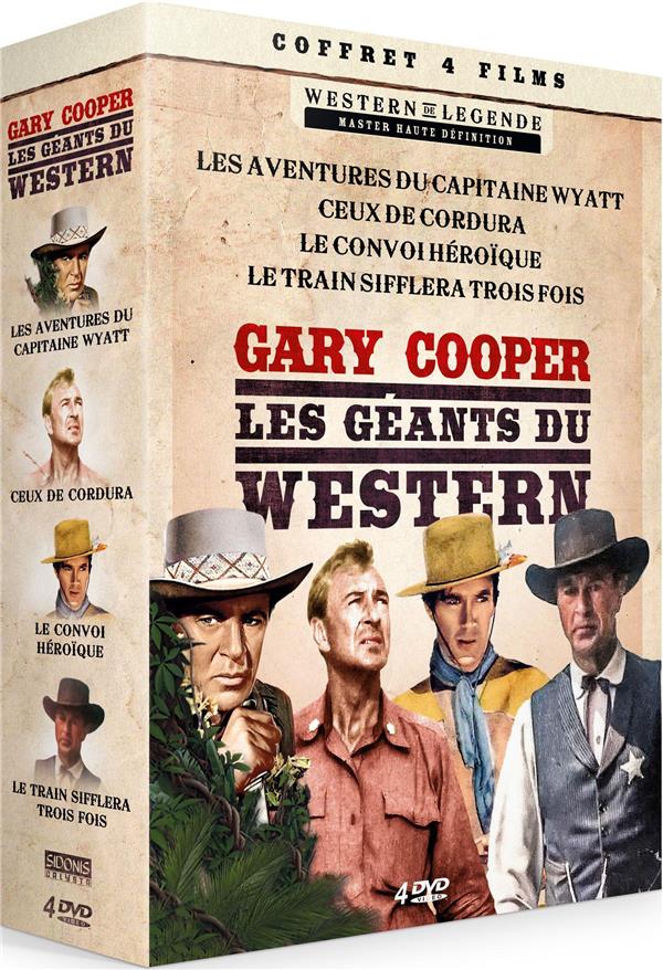 Gary Cooper - Les Géants du Western : Le Train sifflera trois fois + Le Convoi héroîque + Les Aventures du capitaine Wyatt + Ceux de Cordura [DVD]