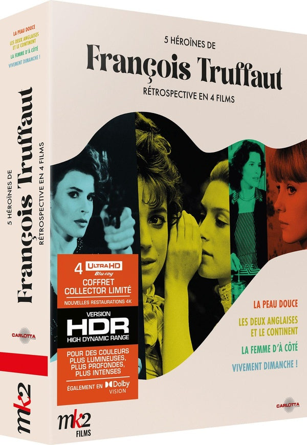5 héroïnes de François Truffaut - Rétrospective en 4 films : La Peau douce + Les Deux Anglaises et le continent, La Femme d'à côté + Vivement dimanche ! [4K Ultra HD]