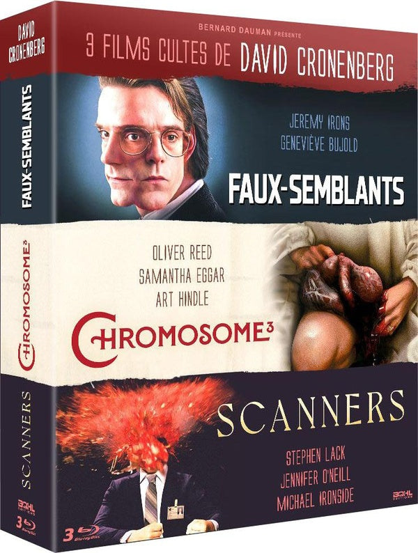 3 films cultes de David Cronenberg : Scanners + Chromosome 3 + Faux semblants [Blu-ray]