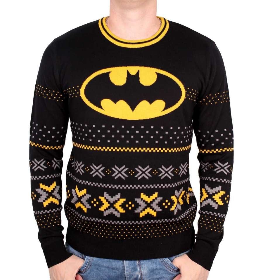 DC Comics - Ugly Batman Logo Christmas Sweater S