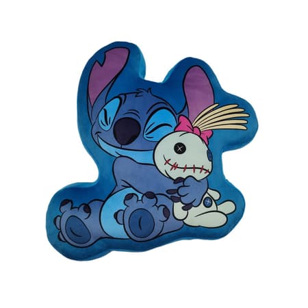 Disney - Lilo et Stitch - Coussin en Velboa en forme de Stitch et Souillon 40cm