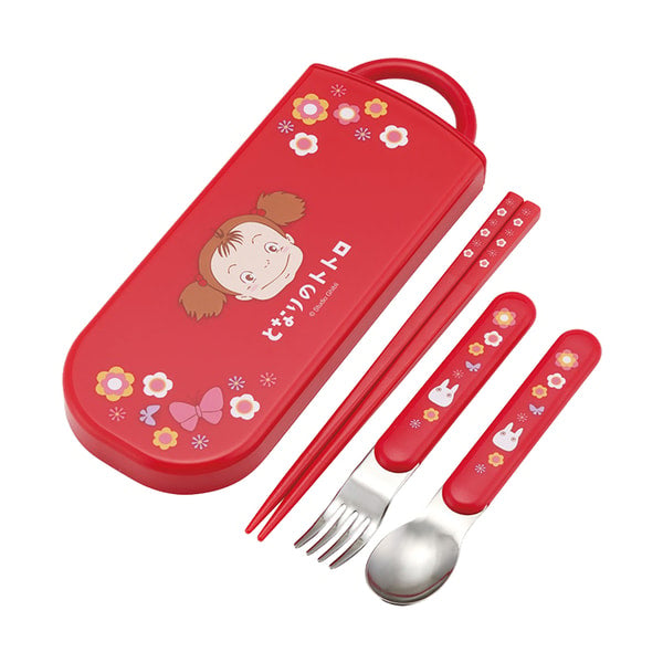 Ghibli - Mon voisin Totoro - Set Baguettes Cuillère Fourchette Mei rouge