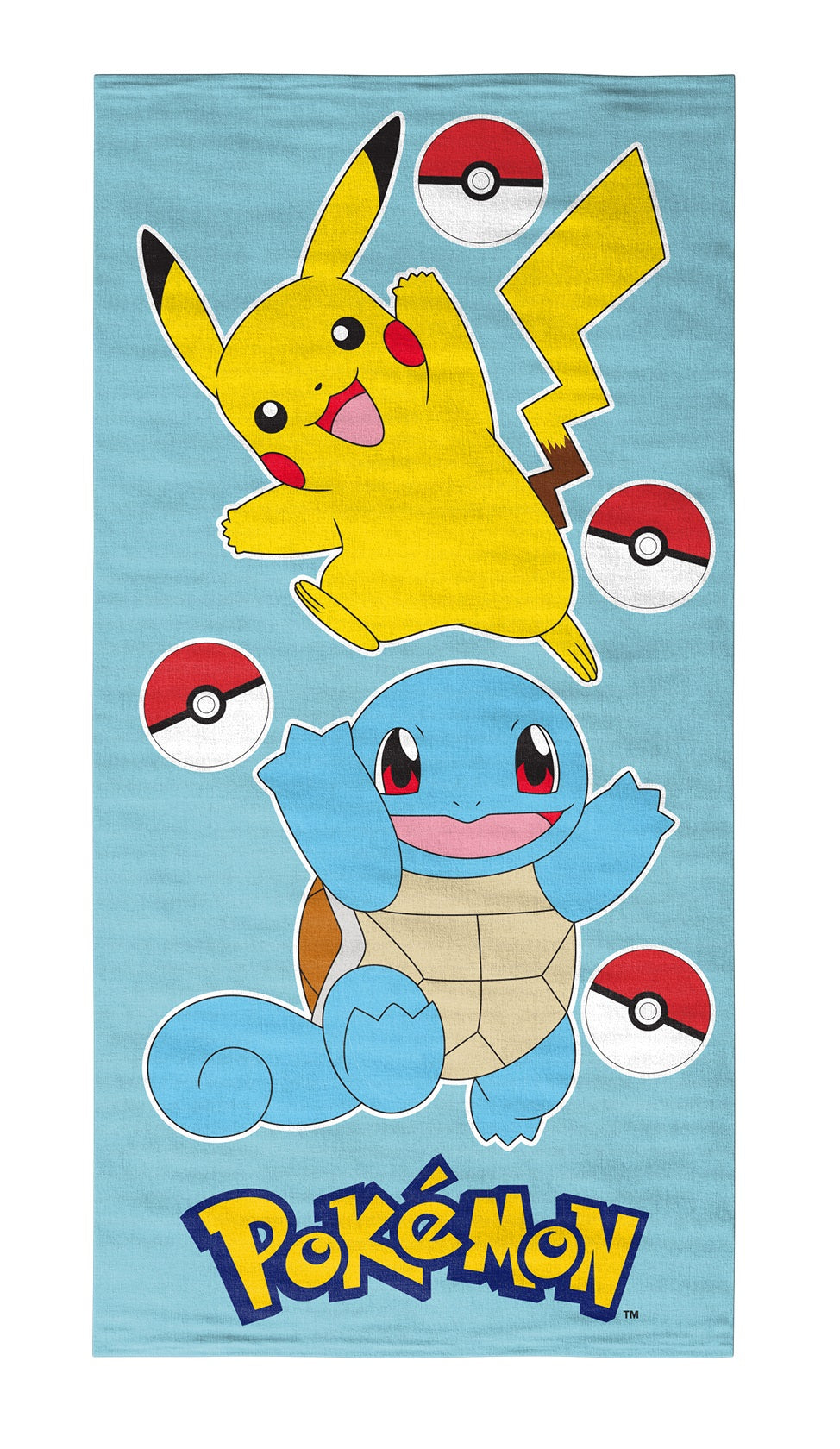 Pokémon - Serviette de plage en microfibre "Pikachu et Carapuce" (140x70cm)