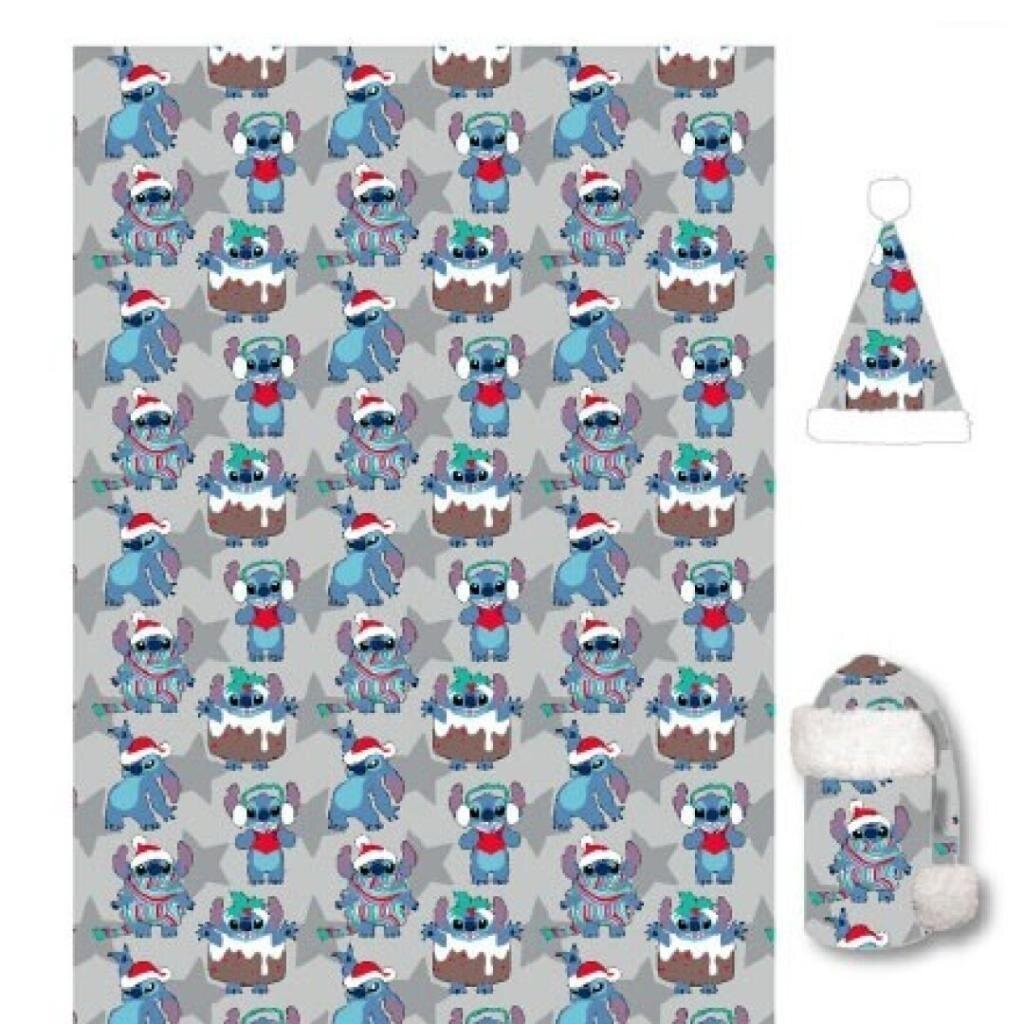 Disney - Lilo et Stitch - Plaid Flanel Stitch 100x140cm + Bonnet de Noëll