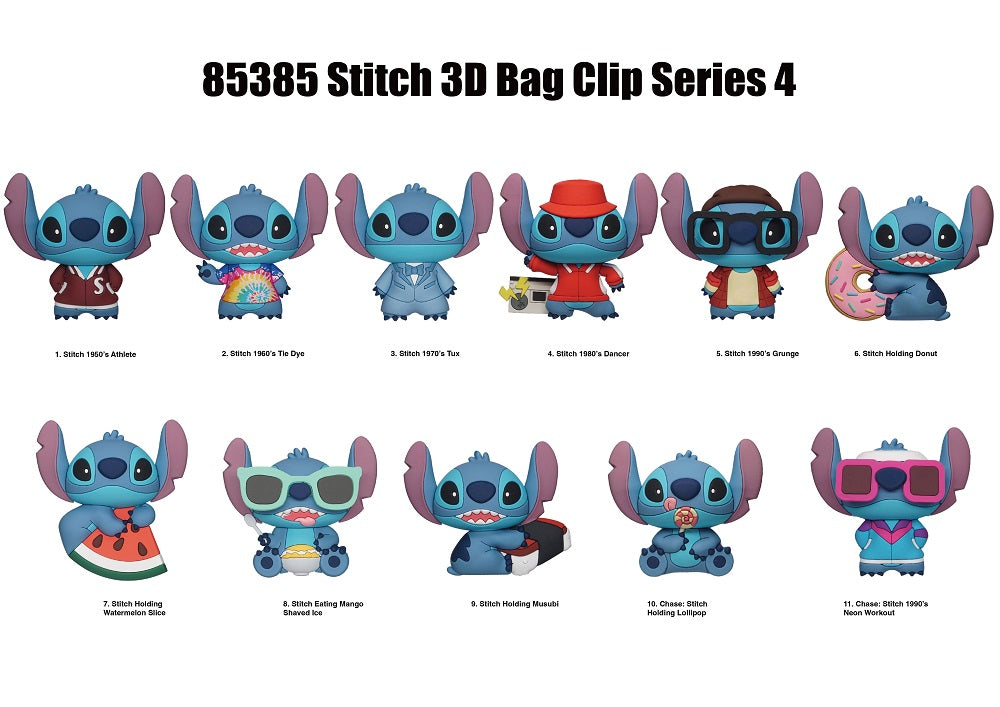 Disney - Lilo et Stitch - Assortiment en blind box de figurines de sac de collection en mousse (Série 4) (24 pcs)