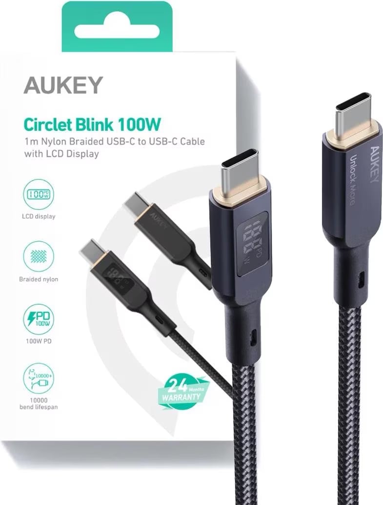 Aukey - Câble USB-C vers USB-C LCD Display