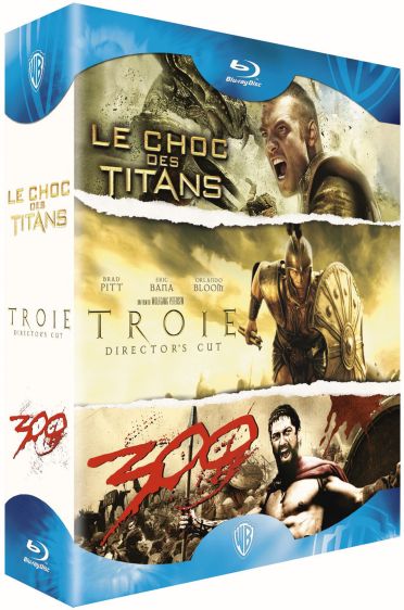 Coffret épopées : clash of titans ; 300 ; troie [Blu-ray]