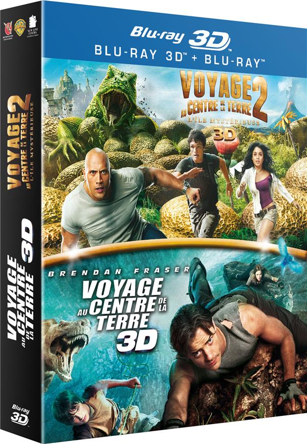 Voyage au centre de la Terre + Voyage au centre de la Terre 2 : l'île mystérieuse [Blu-ray 3D]