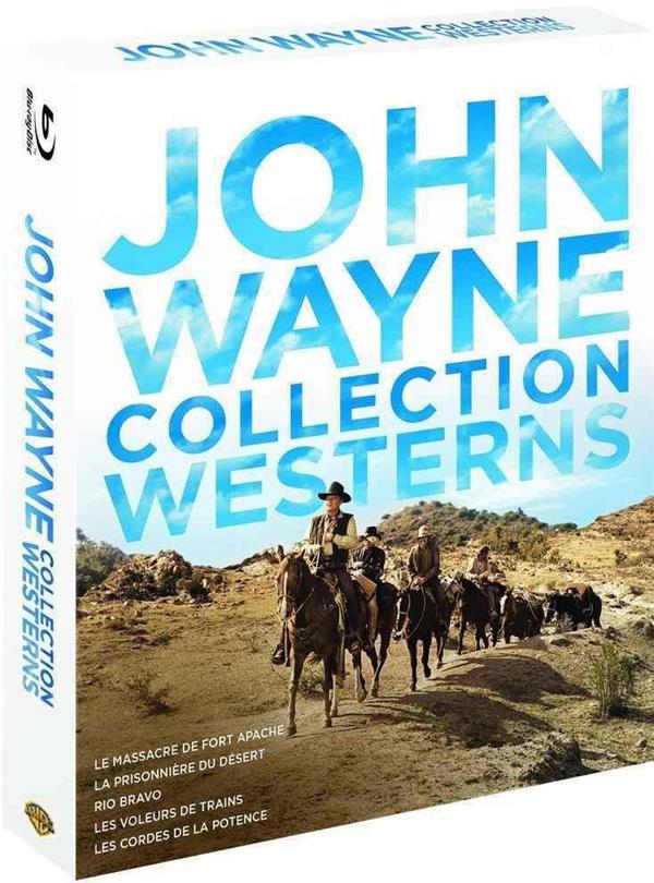 John Wayne - Collection Westerns : Le massacre de Fort Apache + La prisonnière du désert + Rio Bravo + Les voleurs de train + Les cordes de la potence [Blu-ray]