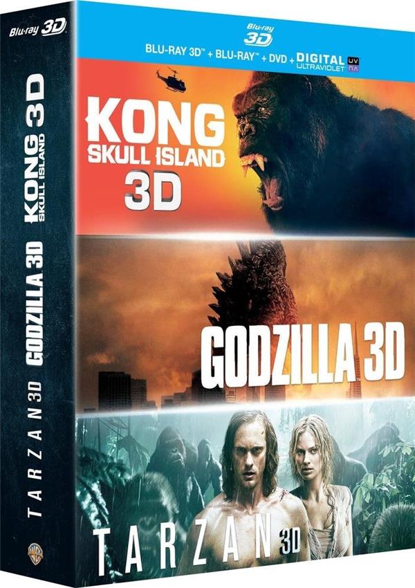 Kong : Skull Island + Godzilla + Tarzan [Blu-ray 3D]