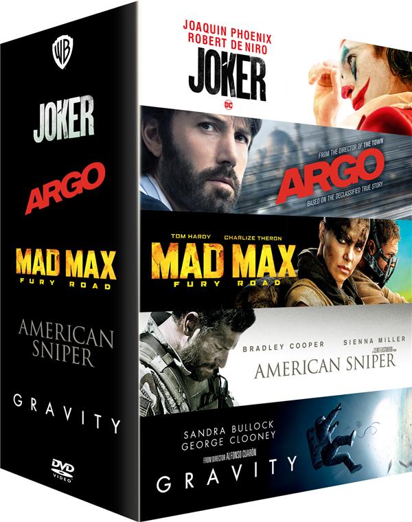 Coffret 5 films : Joker + Argo + Mad Max : Fury Road + American Sniper + Gravity [DVD]