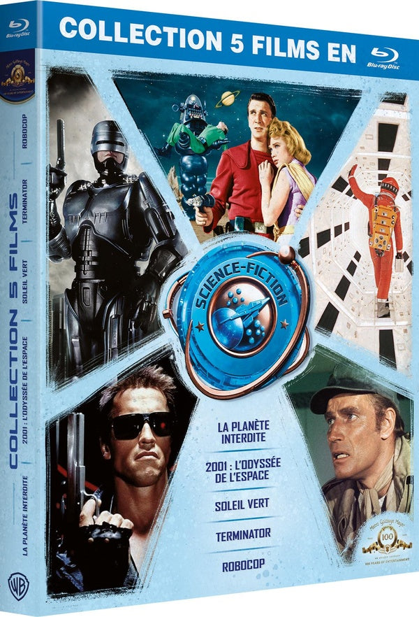 Collection 5 films Science-fiction : La Planète interdite + 2001 : L'Odyssée de l'espace + Soleil vert + Terminator + Robocop [Blu-ray]