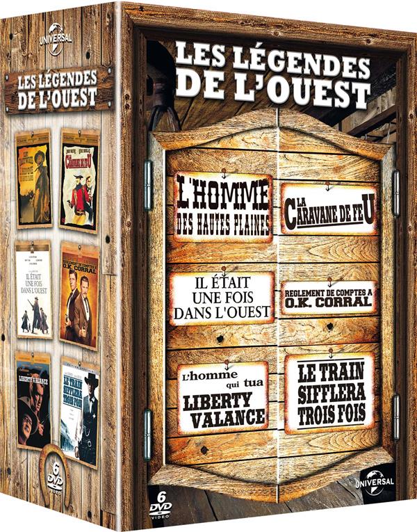 Légendes de l'Ouest: L'homme des hautes plaines + La caravane de feu + Il était une fois dans l'Ouest + Règlements de comptes à O.K. Corral + L'homme qui tua Liberty Valance + Le train siffera trois fois [DVD]