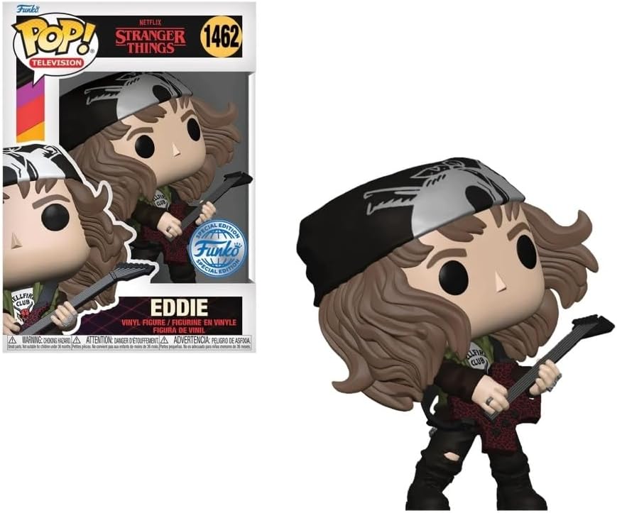 Funko Pop! TV: Stranger Things - Eddie (Hunter) (with Guitar) (Metallic) - Special Edition