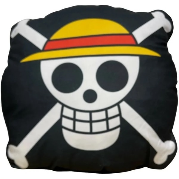 One Piece - Coussin décoratif en Velboa Drapeau du Chapeau de Paille 33cm