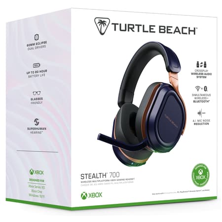 Turtle Beach - Casque de jeu sans-fil multiplateforme Stealth 700X Gen 3 Bleu Cobalt pour Xbox, PC, PlayStation, Nintendo Switch et Mobile