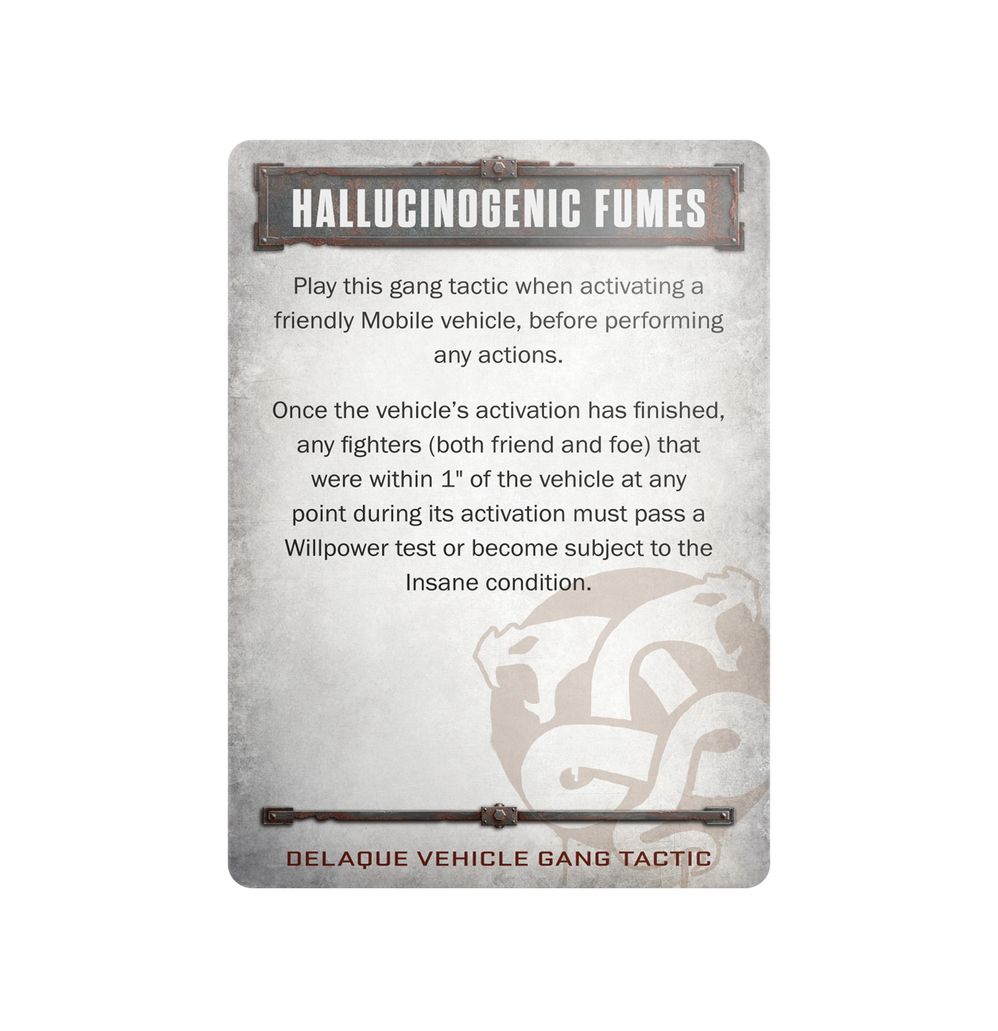 NEC: DELAQUE VEHICLE GANG TACTICS CARDS