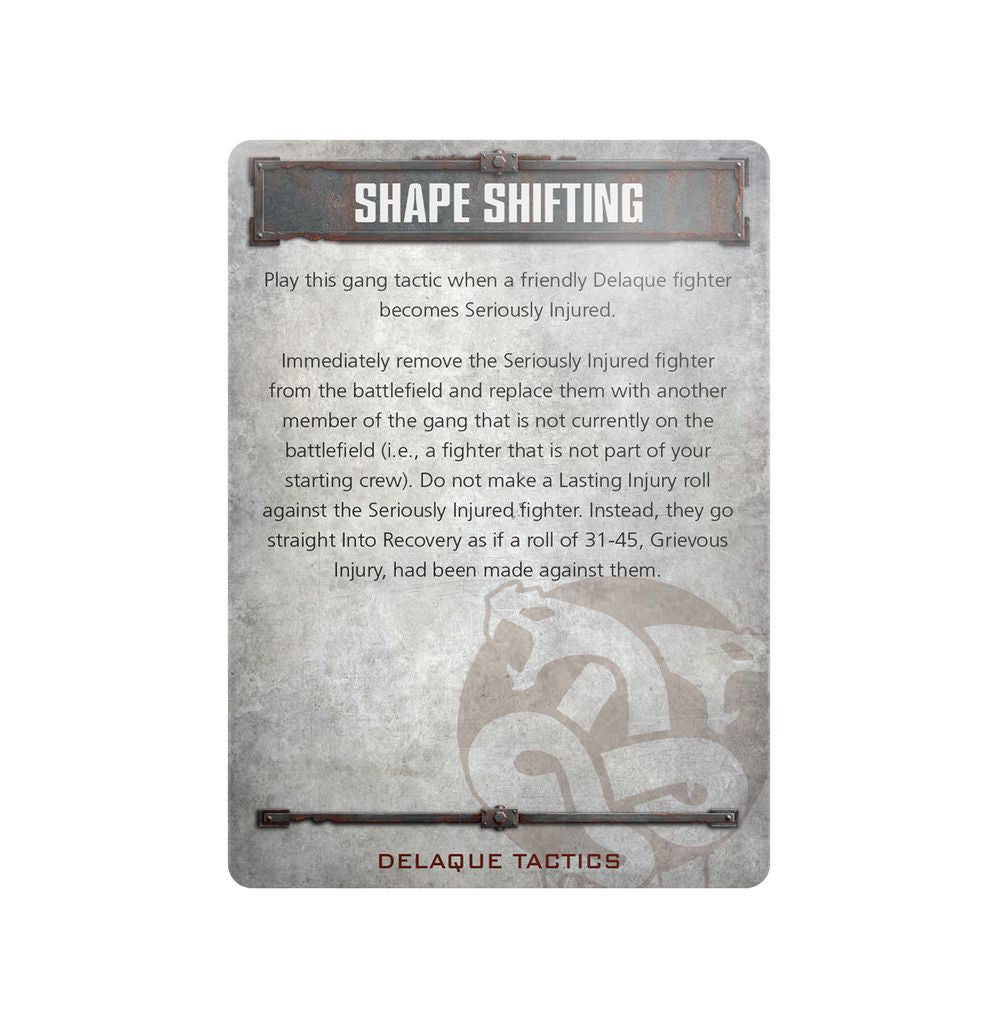 NECROMUNDA: DELAQUE GANG TACTICS CARDS