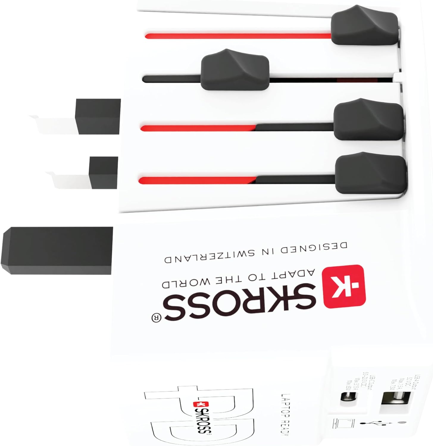 Skross - Adaptateur de voyage MUV PRO 2 pôles + 1 USB charge rapide + 1 Type C 3250 mA Blanc