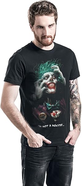 DC Comics - Batman - T-shirt Noir Hommes - Le Joker - S