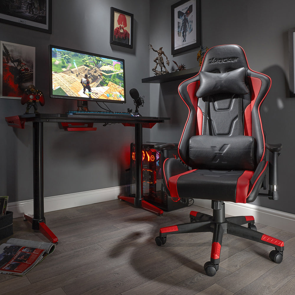 X Rocker - Bravo PC Office Red and Black Gaming Chair