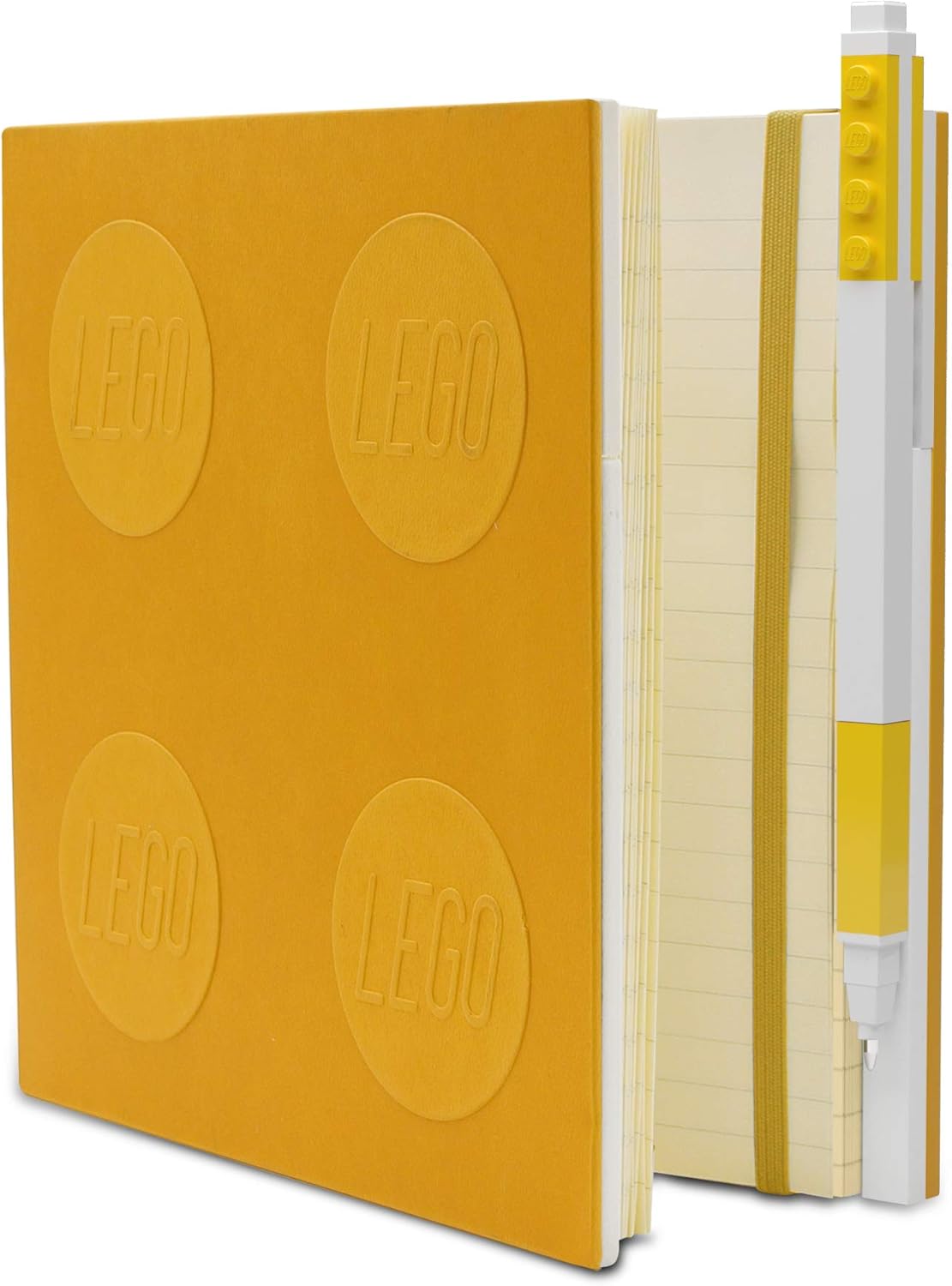 Cahier verrouillable Lego avec stylo gel - Jaune