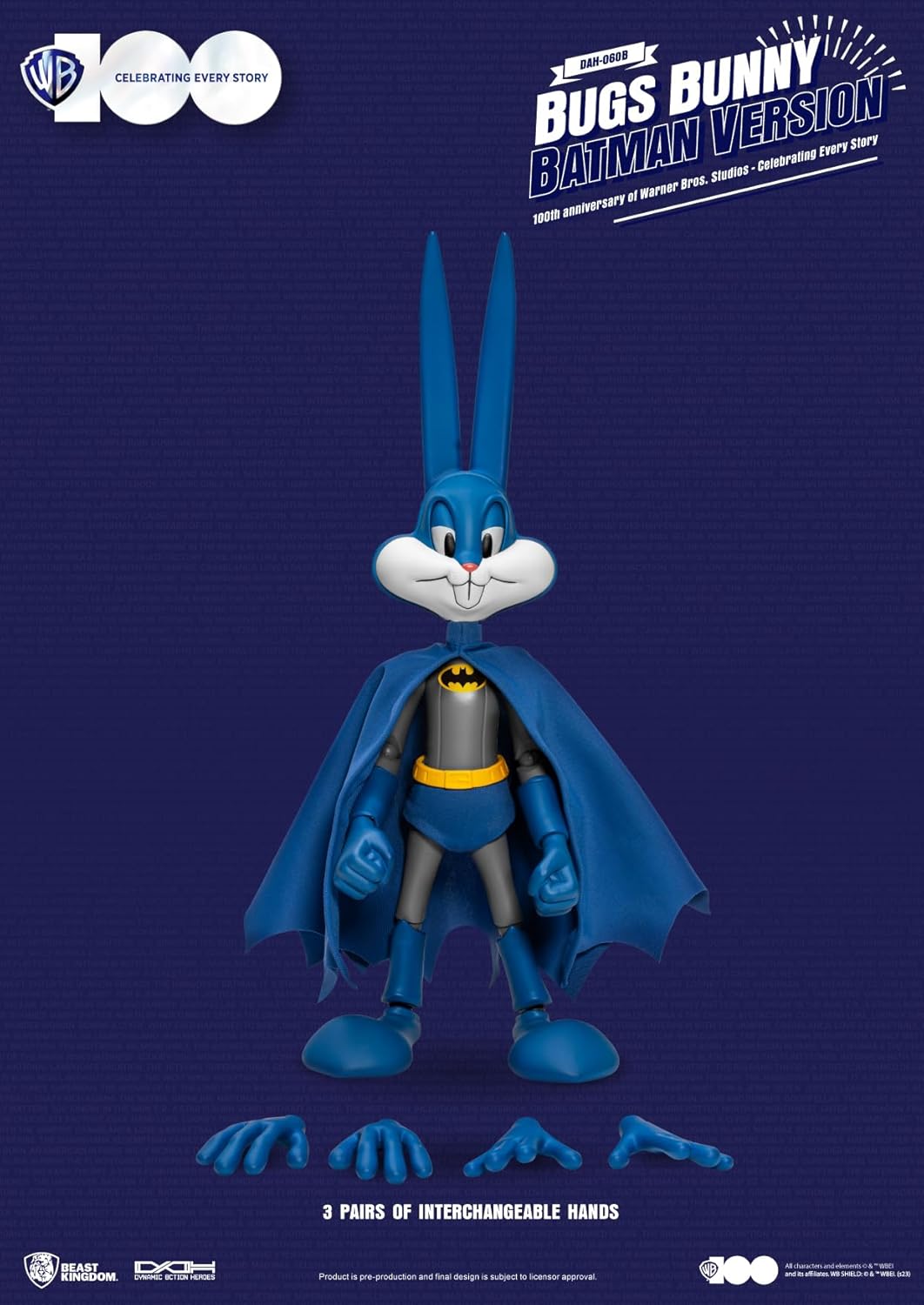 Warner Bros - DAH-060B - 100th Anniversary of Warner Bros. Studios - Bugs Bunny (Batman Ver.) Statue 17cm