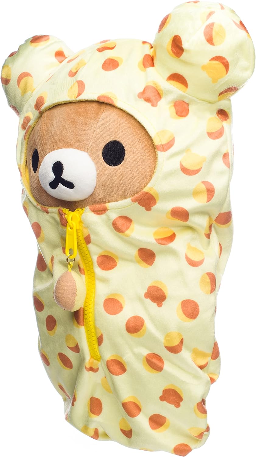 Rilakkuma - Peluche "Sac de couchage à motifs" Medium 38cm