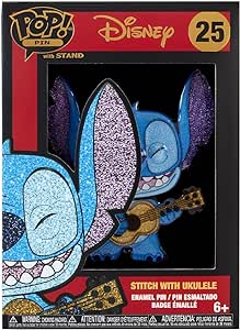 Funko Pop! Pin: Disney: Lilo and Stitch - Stitch with Ukulele (Diamond Glitter)