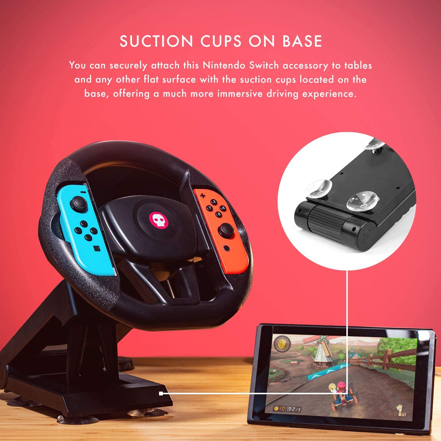 Numskull - Support de Joy-Con en forme de volant et fixation de table pour Nintendo Switch