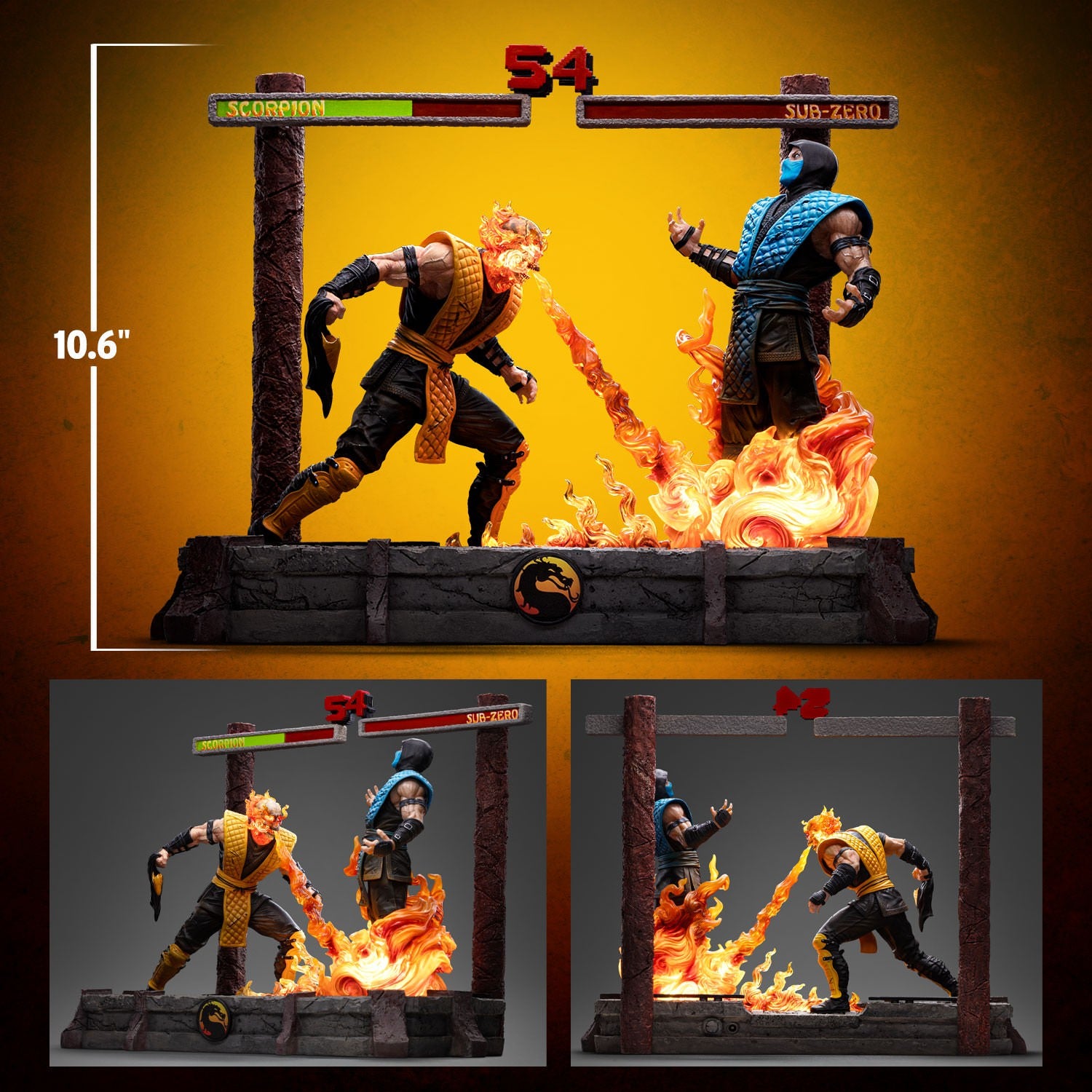 Iron Studios - Deluxe Art Scale 1/10 - Mortal Kombat - Fatality Scorpion vs Sub-Zero Statue 27cm