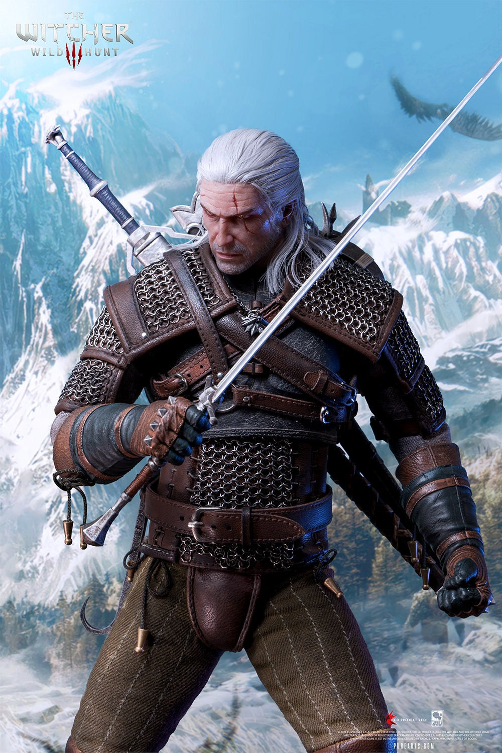 PureArts - 1:6 Articulated Figures - The Witcher 3 : Wild Hunt - Geralt de Riv Figurine 30cm