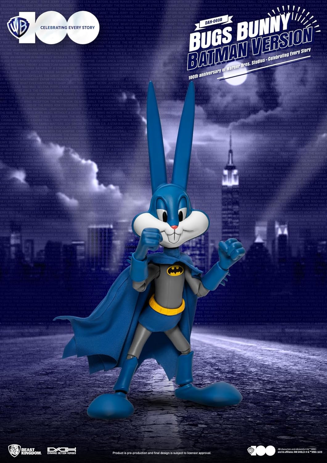 Warner Bros - DAH-060B - 100th Anniversary of Warner Bros. Studios - Bugs Bunny (Batman Ver.) Statue 17cm