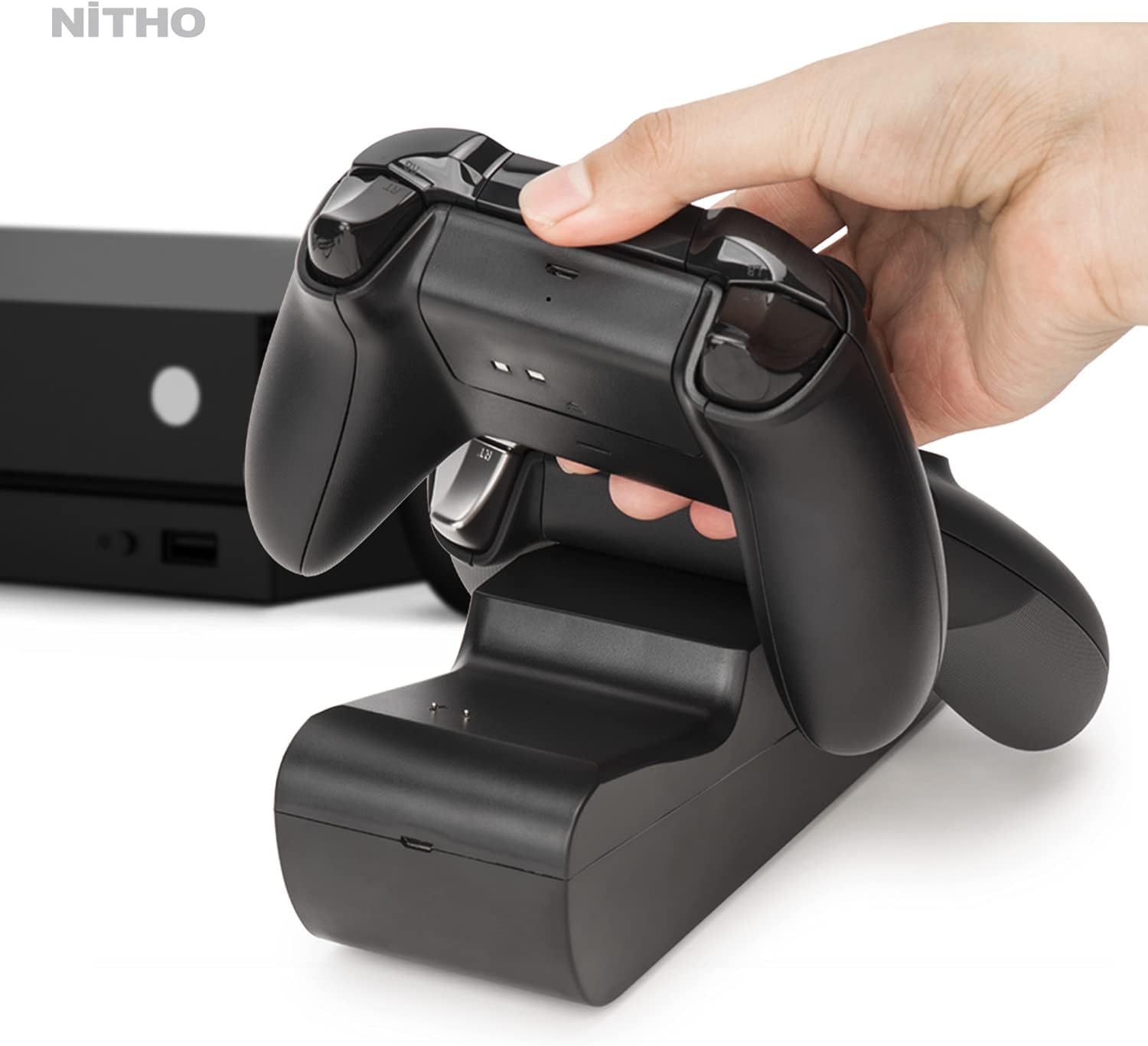 Nitho - Chargeur double noir pour manettes Xbox One