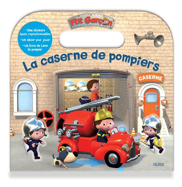 P'tit Garçon : la caserne de pompiers : Valise et stickers épais