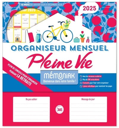 Mémoniak : Organiseur mensuel Pleine Vie : De janvier à décembre (édition 2025)