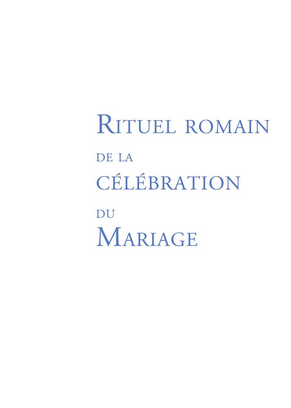 Rituel du mariage ; ouvrage de travail