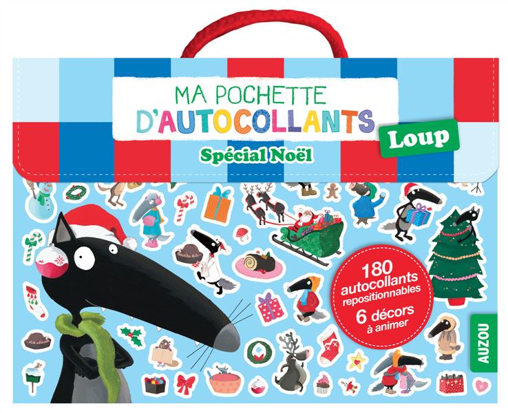 Ma valisette d'artiste : ma pochette d'autocollants loup ; spécial Noël